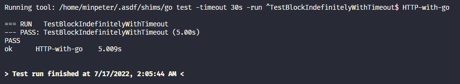 5秒以内に終了し、自動的にキャンセル処理してエラーも出力されない